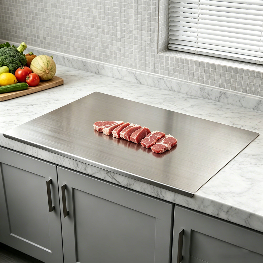 Stainless Steel Cutting Boards for Kitchen, Kneading Cutting Board Mats, Metal Cutting Board for Meat, Fruits, Vegetables, Bread, and Baking Small Cutting Boards