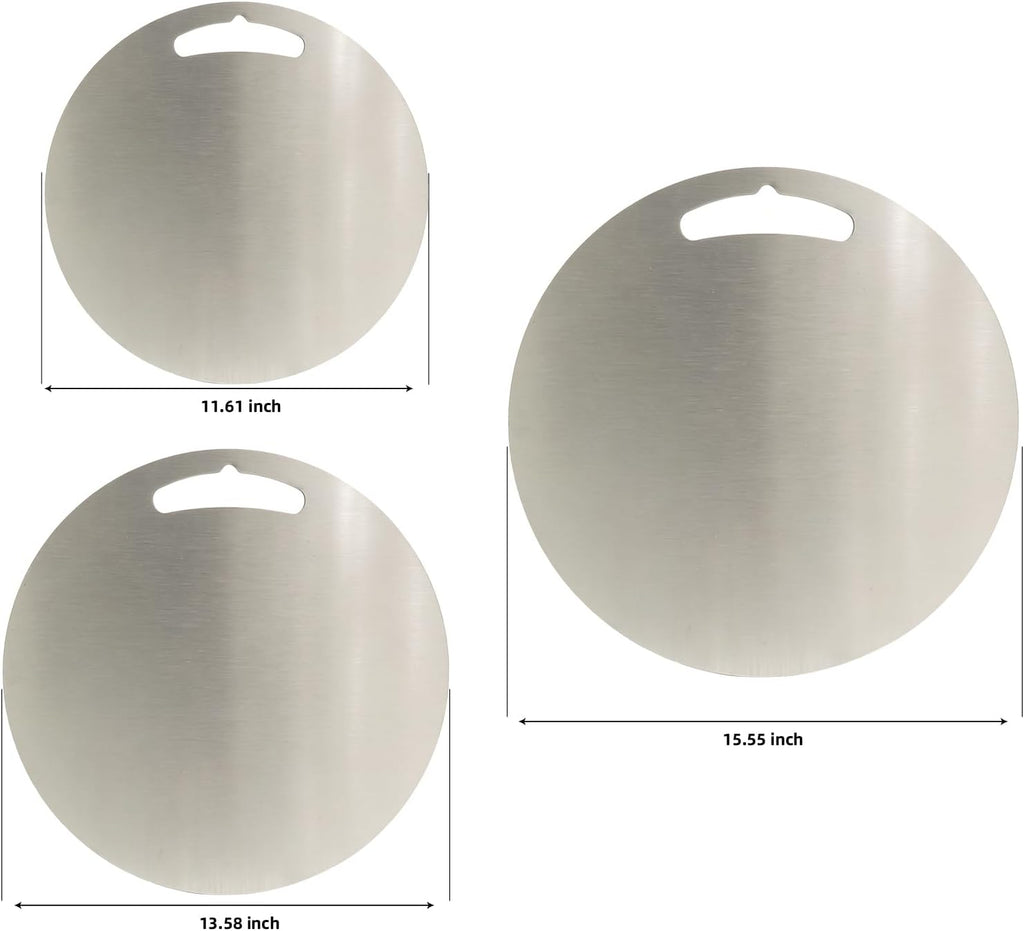 304 stainless steel cutting board mat, heavy-duty solid round double-sided metal chopping board. Non-stick, dishwasher safe. For meat, vegetables, bread, dough kneading