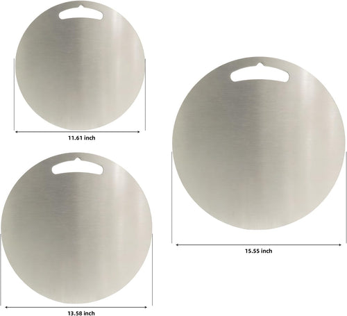 304 stainless steel cutting board mat, heavy-duty solid round double-sided metal chopping board. Non-stick, dishwasher safe. For meat, vegetables, bread, dough kneading