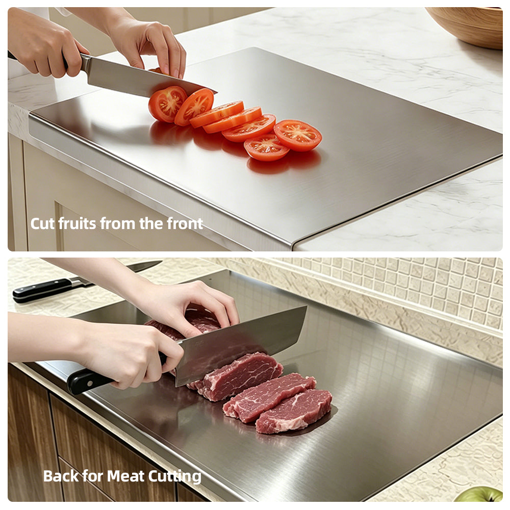 Stainless Steel Cutting Boards for Kitchen, Kneading Cutting Board Mats, Metal Cutting Board for Meat, Fruits, Vegetables, Bread, and Baking Small Cutting Boards
