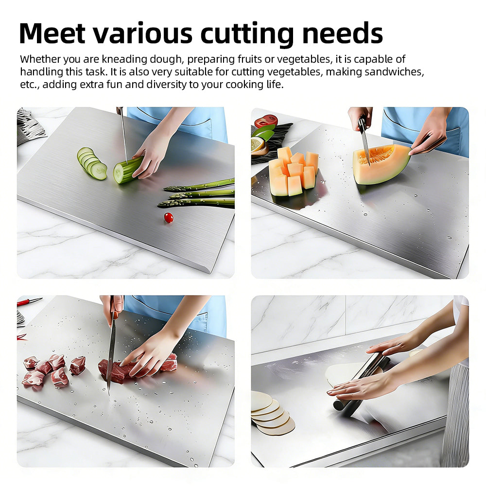 Stainless Steel Cutting Boards for Kitchen, Kneading Cutting Board Mats, Metal Cutting Board for Meat, Fruits, Vegetables, Bread, and Baking Small Cutting Boards