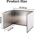 Three-sided Foldable Stainless Steel Oil Splash Guard Perfect for frying pans and kitchen sink splash prevention. High temperature resistant and heatproof. Foldable design saves storage space, an essential kitchen gadget.