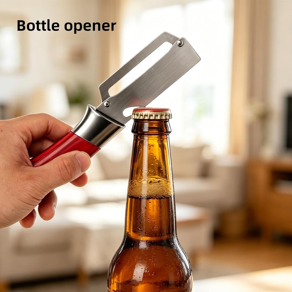 Vegetable Peeler with Stainless Steel Blade & Bottle Opener, Multi‑Use Fruit and Potato Peeler for Apples, Potatoes, Carrots, Pumpkin & Zucchini – Easy Grip Kitchen Tool (Silver/1 piece)