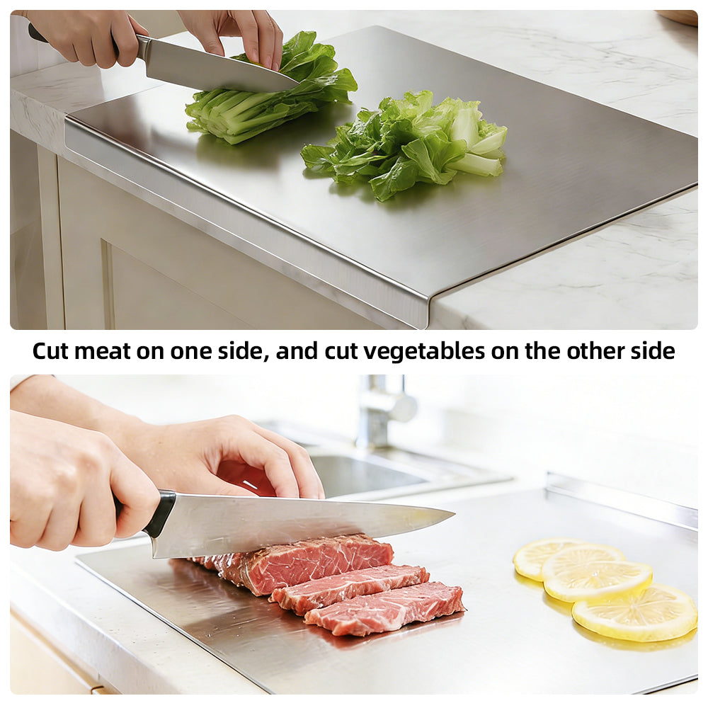 Stainless Steel Cutting Boards for Kitchen, Kneading Cutting Board Mats, Metal Cutting Board for Meat, Fruits, Vegetables, Bread, and Baking Small Cutting Boards